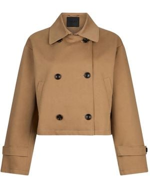 Liu Jo Short Gabardine Trench Coat - Natural