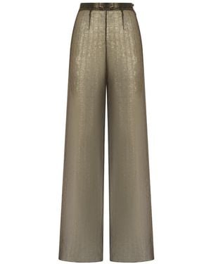 ‎Taller Marmo Pantalon Marlene À Effet Métallisé - Natural