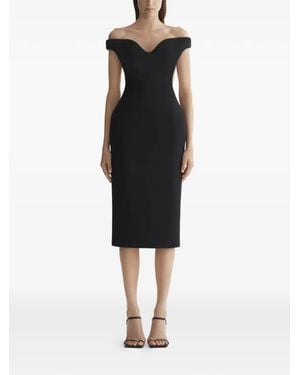 Mugler Off-Shoulder Open-Back Dress - Black
