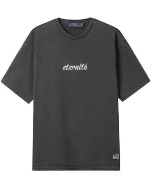 AFTERMATHS Slogan-Print T-Shirt - Black