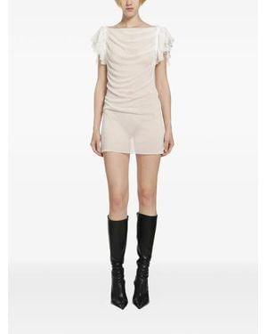 Daisy London Minikleid Mit Rüschenärmeln - Natur