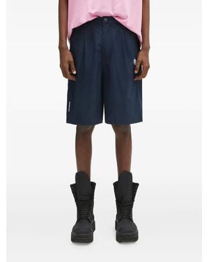 Aape By A Bathing Ape Logo-Embroidered Bermuda Shorts - Blue