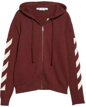 Off-White c/o Virgil Abloh Arrows-Motif Zip-Up Hoodie - Red