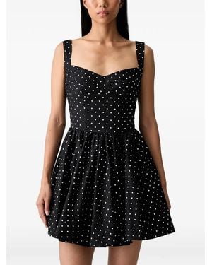 Bardot Abito Corto Coletta A Pois - Nero