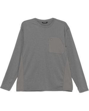 Hiking Patrol Pocket Longsleeve Panelled T-Shirt - Grey
