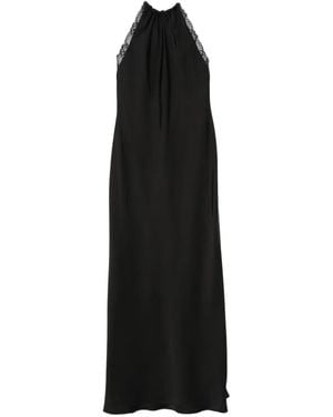 Marella X Cora Corré Ceci Neckholder-Maxikleid Mit Spitzenbesatz - Schwarz