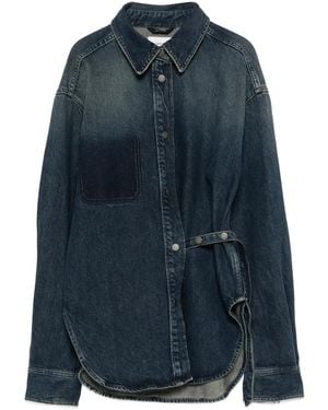 Haikure Bella Belt Pocket Shirt - Blue