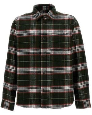 Les Deux Check-Pattern Cotton Shirt - Black