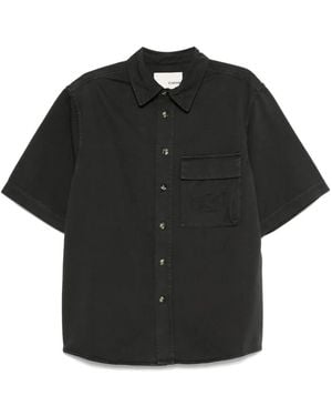 CIARAN Embroidered-Pocket Shirt - Black