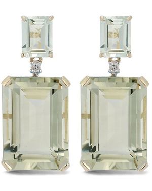 Mateo 14Kt Amethyst And Diamond Drop Earrings - White