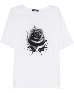 Undercover Rose-Print T-Shirt - White