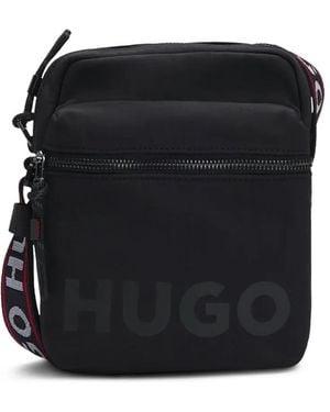 HUGO Schultertasche Mit Logo-Print - Schwarz
