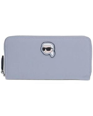 Karl Lagerfeld Portafoglio Ikon Con Zip - Blu