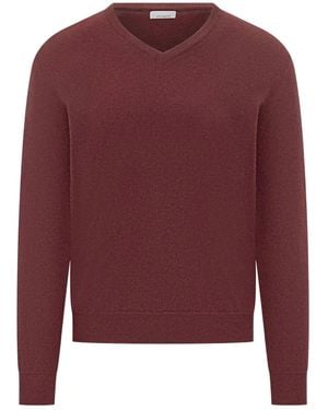Malo Pullover mit V-Ausschnitt - Rot