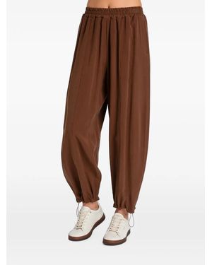 Twinset Elaasticated-Waist Tapered Trousers - Brown