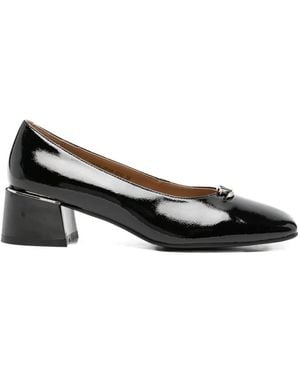 Linda Baumann Logo-Plaque Court Shoes - Black