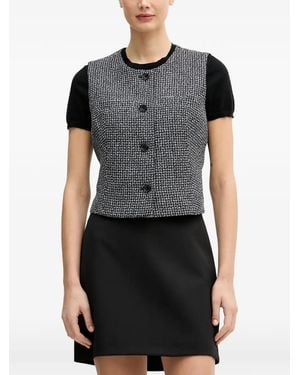DKNY Button Tweed Vest - Black