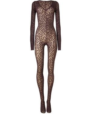 Wolford Dots-Pattern Catsuit - Red
