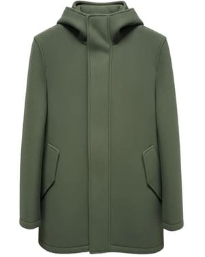 Manuel Ritz Flap-Pocket Hooded Coat - Green