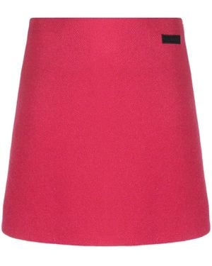 Ganni Logo-patch Pencil Skirt - Red