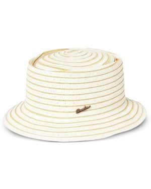 Borsalino Leo Braided Paper Bucket Hat - White