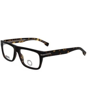 BOSS Tortoiseshell-Effect Rectangle-Frame Glasses - White