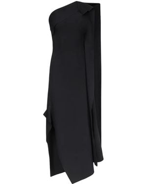 FFORME One-Shoulder Draped Dress - Black