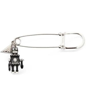 Prada Brosche Mit Roboterdetail - Weiß