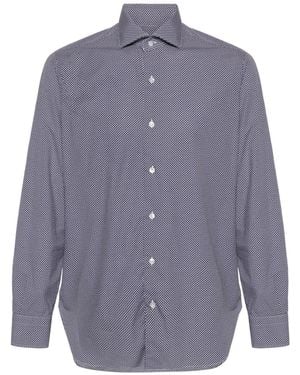 Barba Napoli Graphic-Print Shirt - Blue
