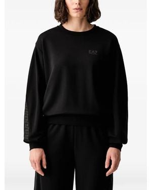 EA7 Logo-Print Tracksuit - Black