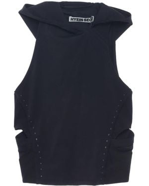 Hyein Seo Cut-out Hooded Tank Top - Blue