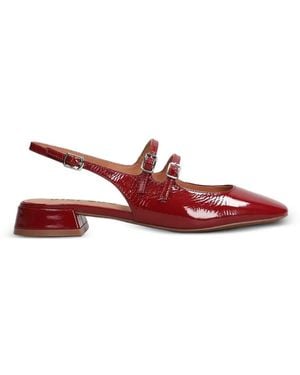 Bibi Lou Patent-Finish Slingback Flat Pumps - Red