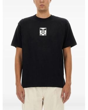 Obey Face-Print Cotton T-Shirt - Black