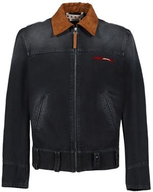Marni Giacca Denim Con Ricamo - Blu