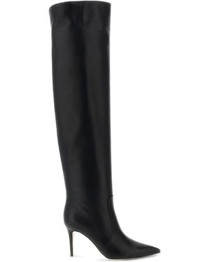 Gianvito Rossi Hansen Cuissard Stiefel mit spitzer Kappe 85mm - Schwarz
