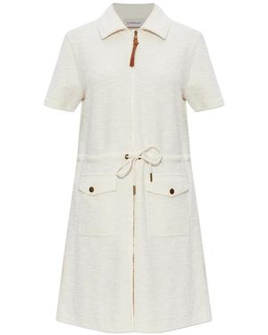 Moncler Robe À Coupe Courte En Bouclé - White