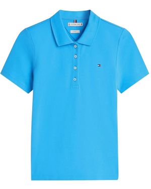 Tommy Hilfiger Buttoned Polo Top - Blue