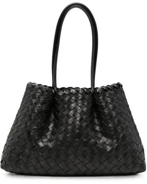 Elleme Medium Dimple Woven Tote Bag - Black