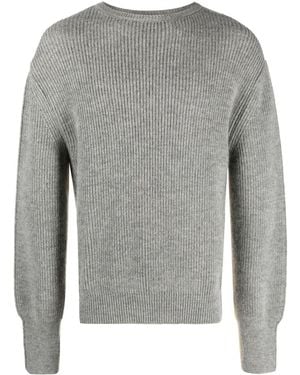 There Was One Two-Tone Ribbed-Knit Jumper - Grey