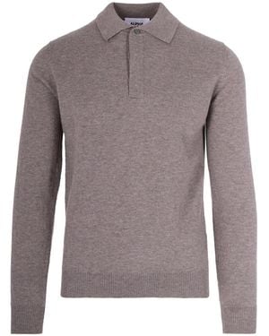 Alpha Studio Long-Sleeve Polo Shirt - Grey