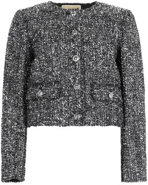 MICHAEL Michael Kors Metallic Tweed Jacket - Gray