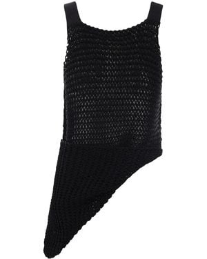 Quira Asymmetric Knitted Vest - Black