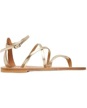 K. Jacques Epicure Multi-Strap Leather Flat Sandals - Natural