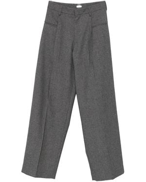 Covert Pleat-Detail Trousers - Grigio