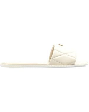 COACH Holly Quilted Logo Sandals - White