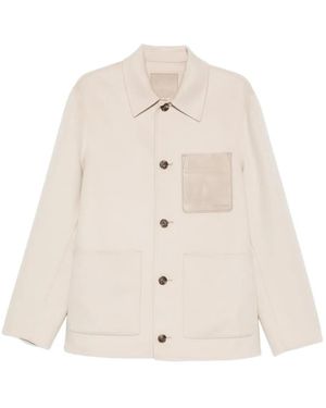 Yves Salomon Patch-Pocket Buttoned Shirt Jacket - Natural
