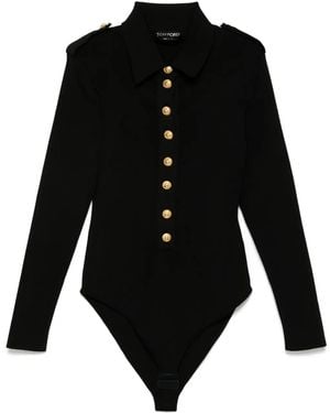 Tom Ford Ribbed Knit Bodysuit - Black