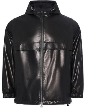 Yves Salomon Kapuzenjacke aus Kalbsleder - Schwarz
