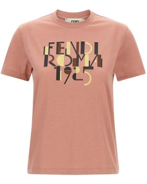 Fendi エンブロイダリー Tシャツ - ピンク