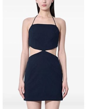 ROKH Cut-Out Square-Neck Mini Cocktail Dress - Blue